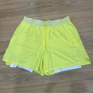 Lululemon Neon Yellow Athletic Mesh Shorts. Size: Large Women’s